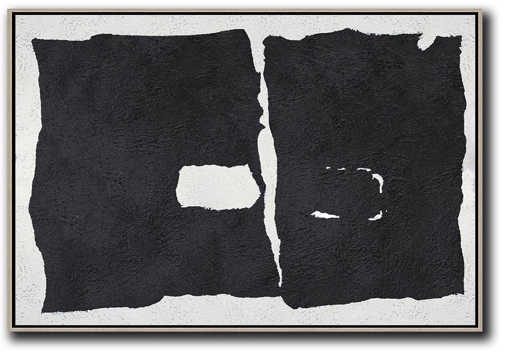 Hand-Painted Oversized Horizontal Minimal Art On Canvas - Contemporary Artwork Study Extra Large